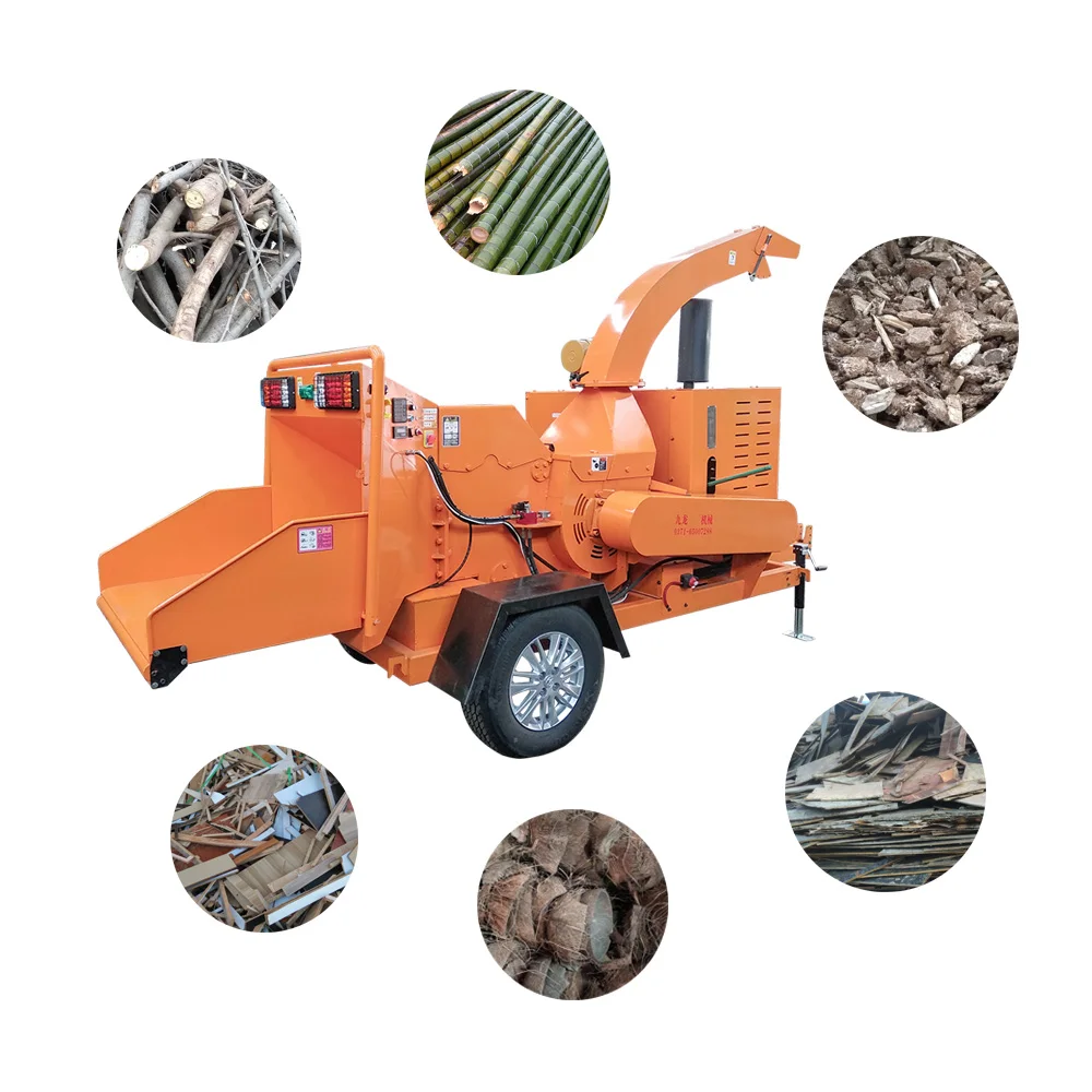 HC-6130 32HP Diesel Small Mini Mobile Wood Chipper Machine for Sale Electric Provided Standard 20 Hp Shredder Mobile Engine 1000