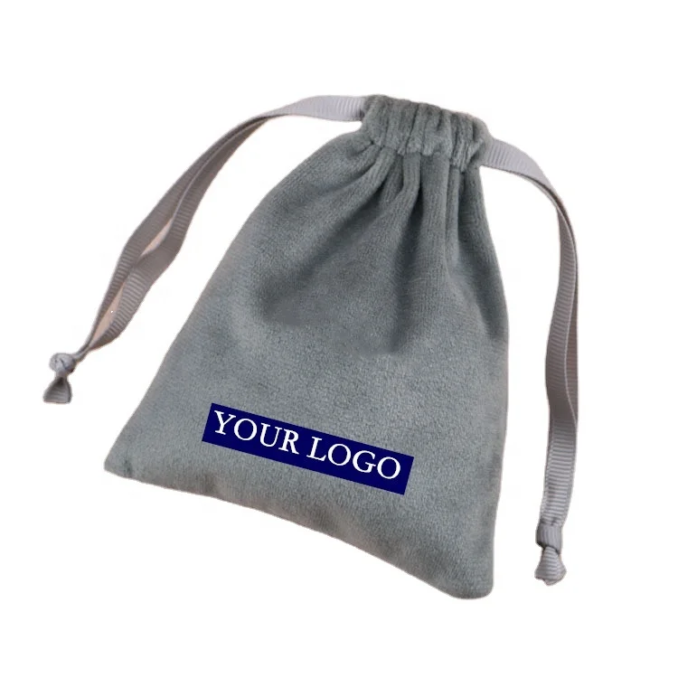 Flannel Jewelry Bracelet Packaging Ribbon Drawstring Chic Velvet Pouch for Wedding Favor Gift Bags Packing Storage Jewelry Pouch