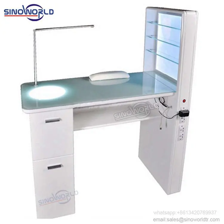 
Wholesale Ultra Luxury Vintage Black Double Modern Station Salon Furniture Nail Table Manicure Table 