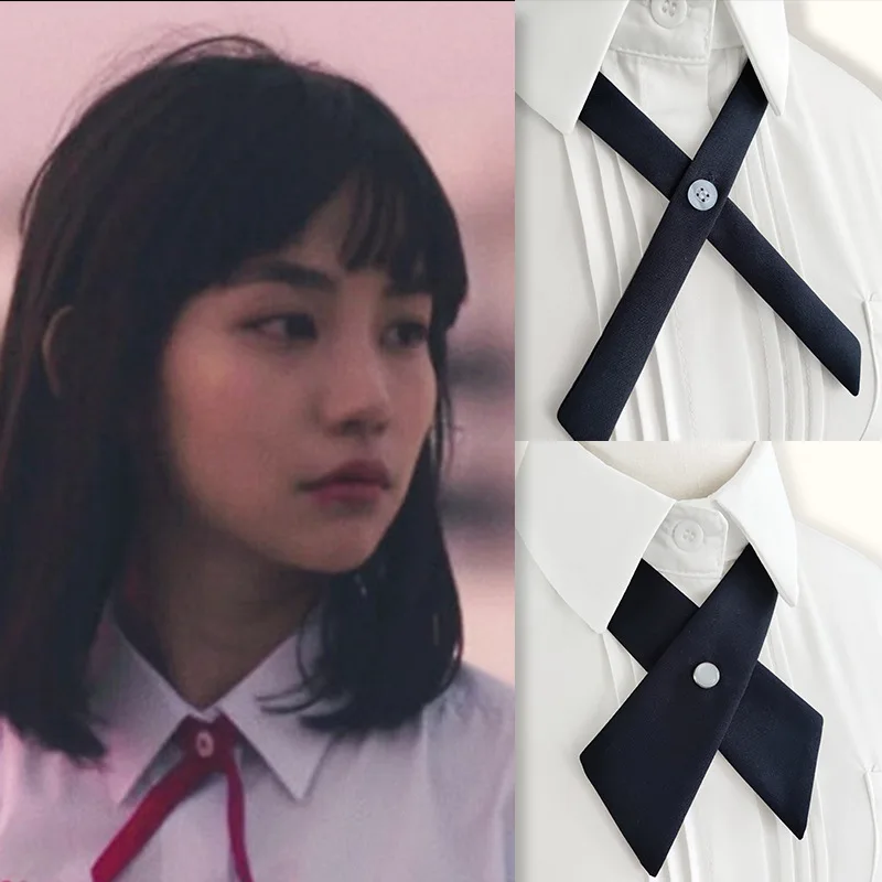 Best Seller Thai Style Cross Bow Tie Girl Narrow Wholesale Student School Uniform Black Bow Tie