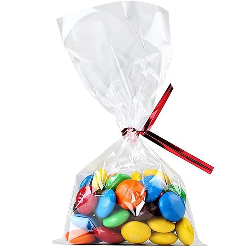 Gift candy bread packaging Crystal Clear Flat Cello bopp cellophane plastic bag