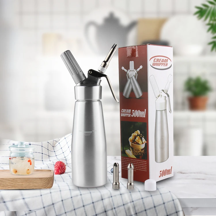 Professional Whipped Cream Dispenser Leak Free Reinforced Aluminum Threads for Max Durability and Safety  1 Pint Cream Whipper