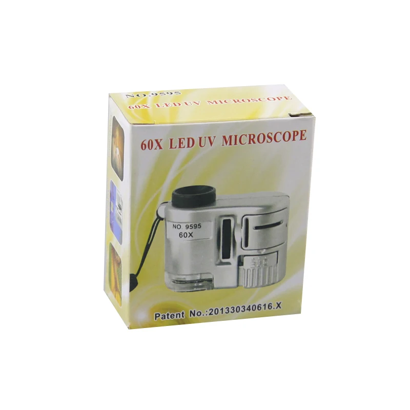 NO.9595 60X Portable Mini microscope with LED for Cash Jewelry Detection