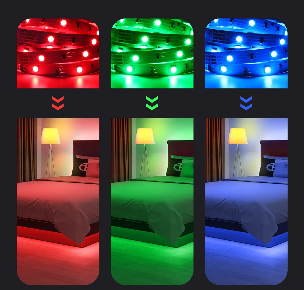 Lighting 12V 24 Key IP20 IR Remote Controlled SMD 5050 5M 30LEDs RGB LED Smart Strip Light