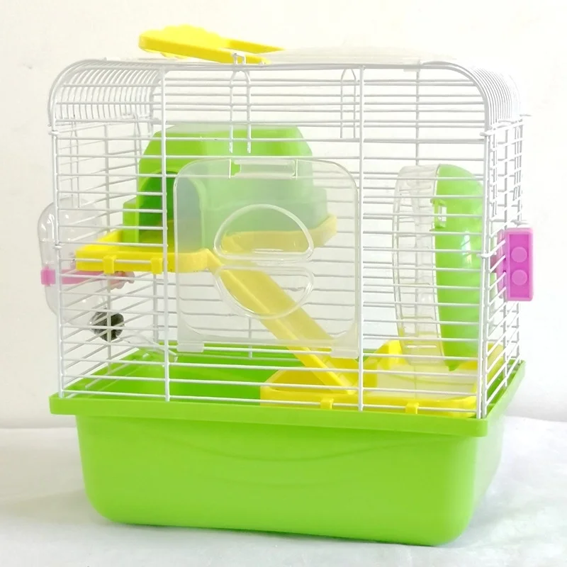 Golden silk bear cage Luxury villa hamster house supplies toys three tiers of small manor cage