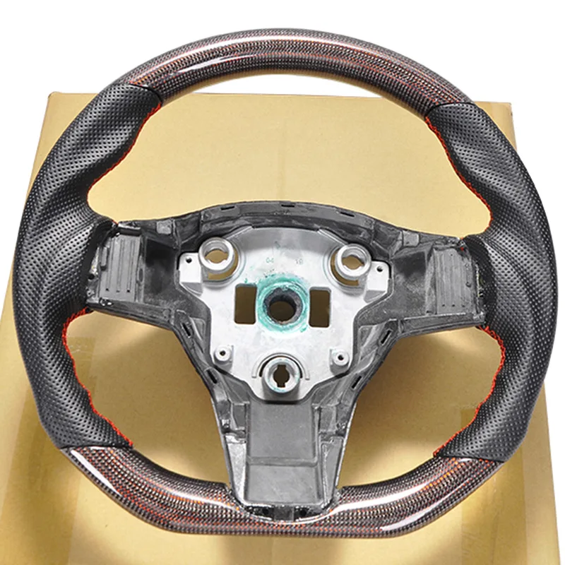 Professional manufacturer Dedicated Original Factory Carbon Fiber Steering Wheel For Tesla Model 3 Model Y 2021 Steering Wheel