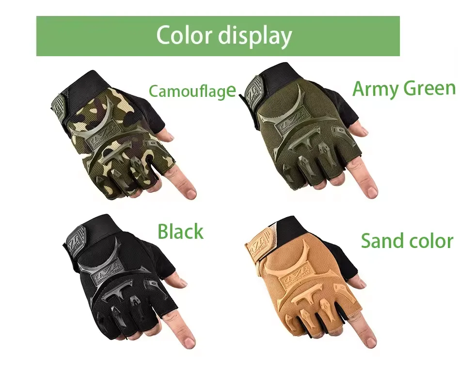 Sports cycling fitness half-finger gloves anti-slip wear resistant tactical gloves