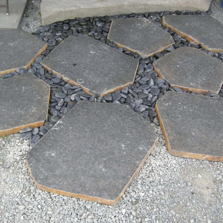 Slungshot Paving Stone Natural Black Basalt Stone Step Outdoor for Garden Yard Park Sidewalk Driveway Decking