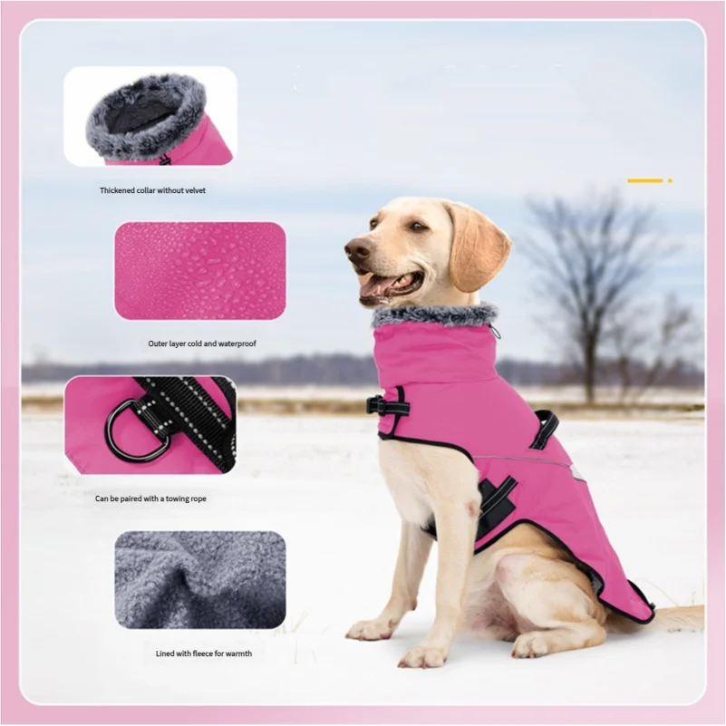 High Quality Pet Winter Coat Thickened warm waterproof turtleneck dog jacket dog coat