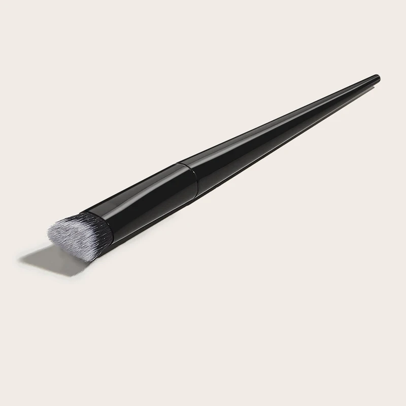 Single black wooden handle sculpting makeup brush