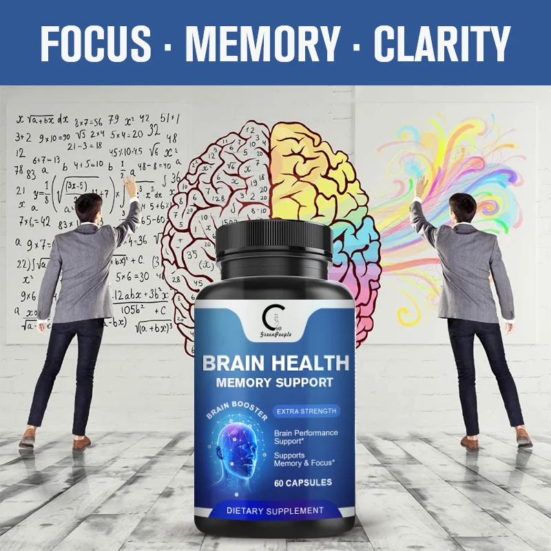 GreenPeople OEM 60 pcs Brain Health and Memory Support Capsule Brain Booster Dietary Supplement