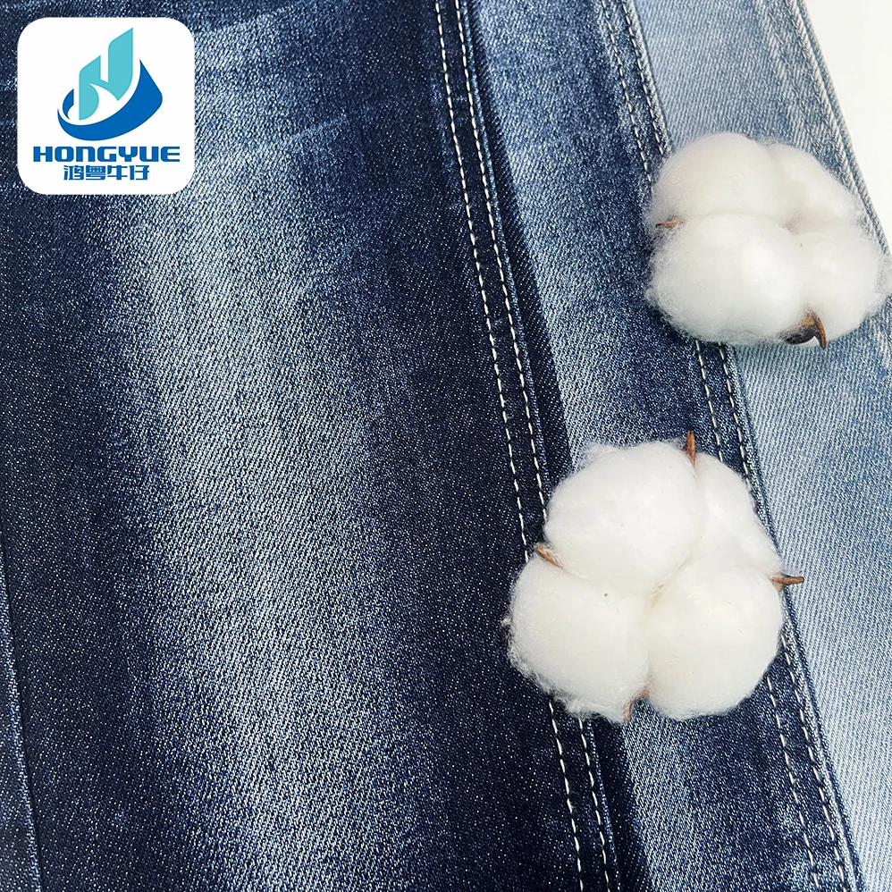 11.5oz Premium Quality Sirospun Of Blue Jeans Fabric With Slub Selvedge Polyester Elastic Cotton Jeans Twill Fabric
