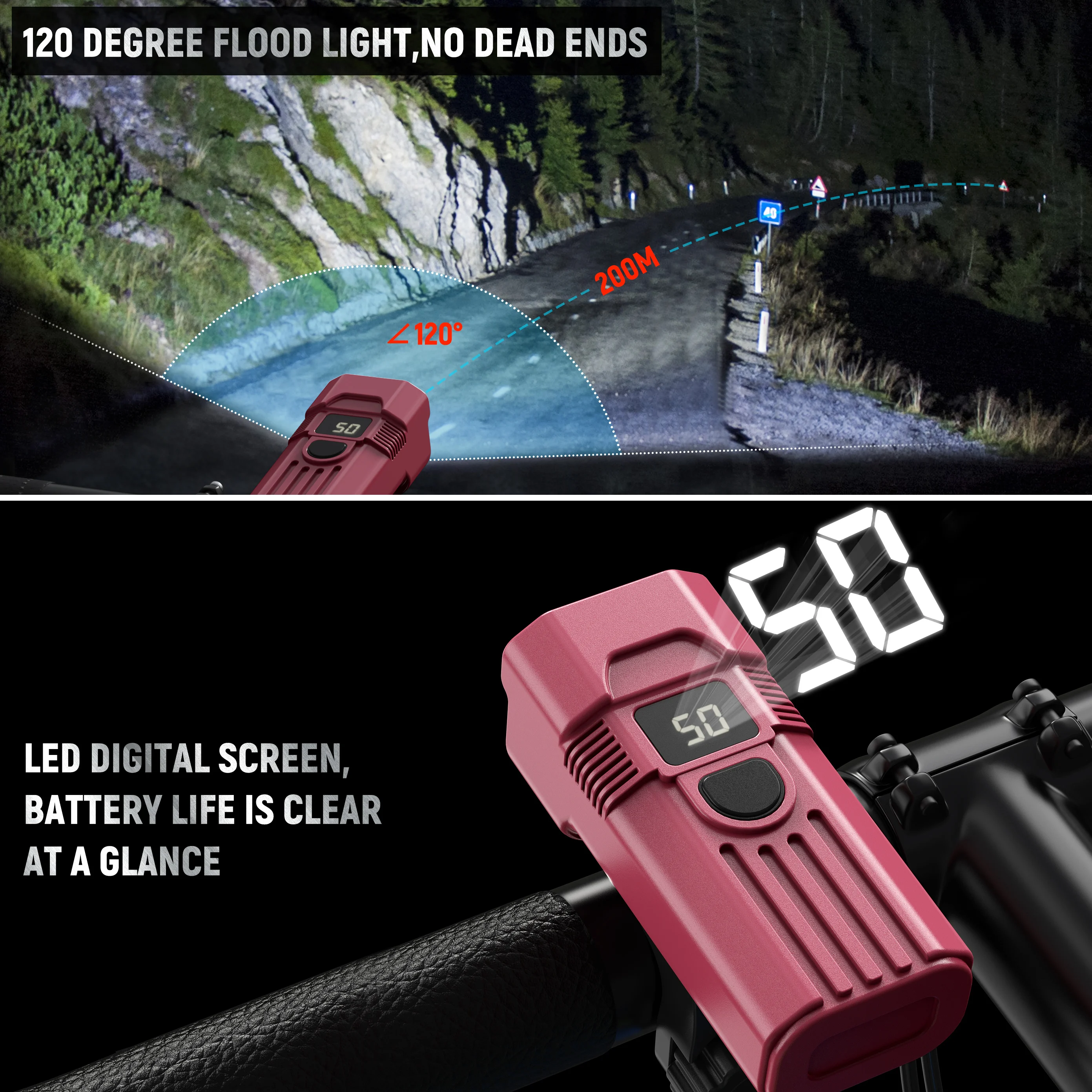LED Bicycle Safety Riding Light Waterproof Cycling Bicycle Light USB Bike Light Set
