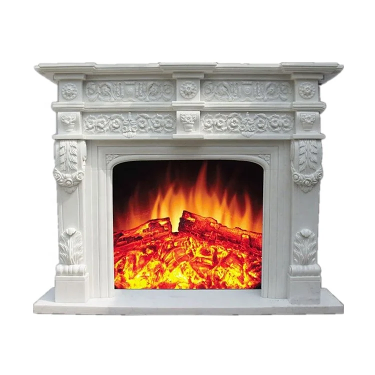 Indoor solid stone carrard marble fireplace frame marble fireplace mantels manufacturers calcatta marble fireplace