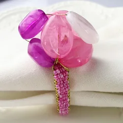 acrylic stone wedding decoration colorful napkin ring