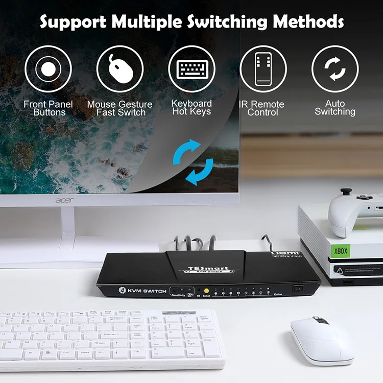 4x1 HDMI переключатель KVM 4k @ 60 Гц поддержка HDR 10 kvm-переключатель
