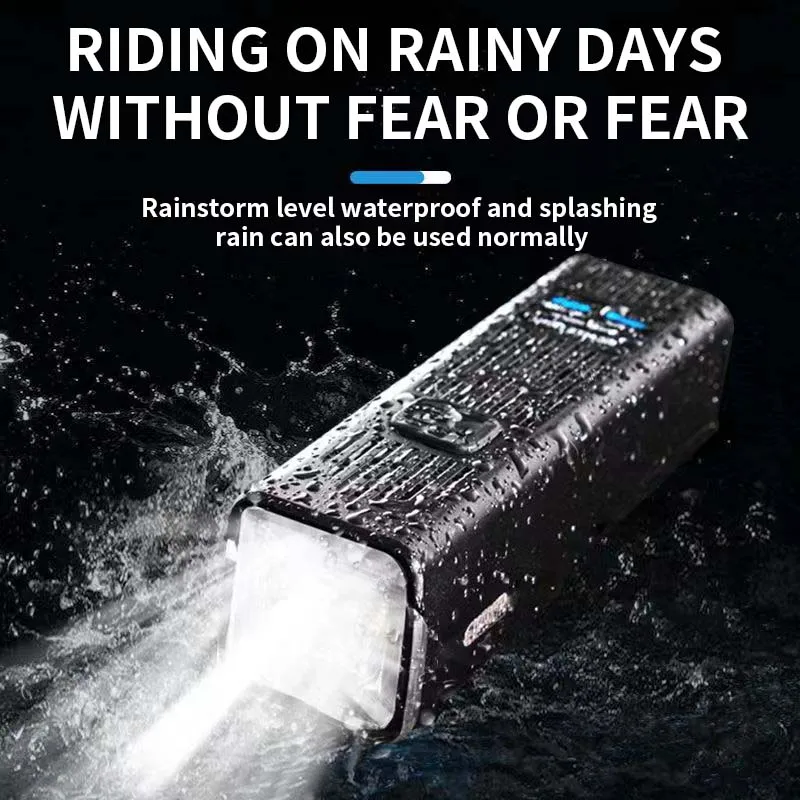 360 Rotatable 2000 Mah Motor Bike light Waterproof Rechargeable LED Bicycle Light with Horn