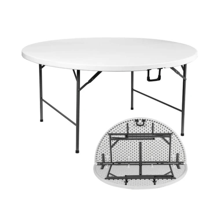 Rental China Manufacturer Custom Camping 10 People Round Folding Banquet 5FT Folding in Half Tables For Wedding Event Party 5ft