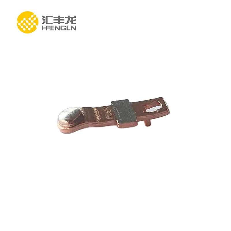 Metal Brass Stamping Parts Electric Silver Bimetal Contact  Assembly For Switch Relays