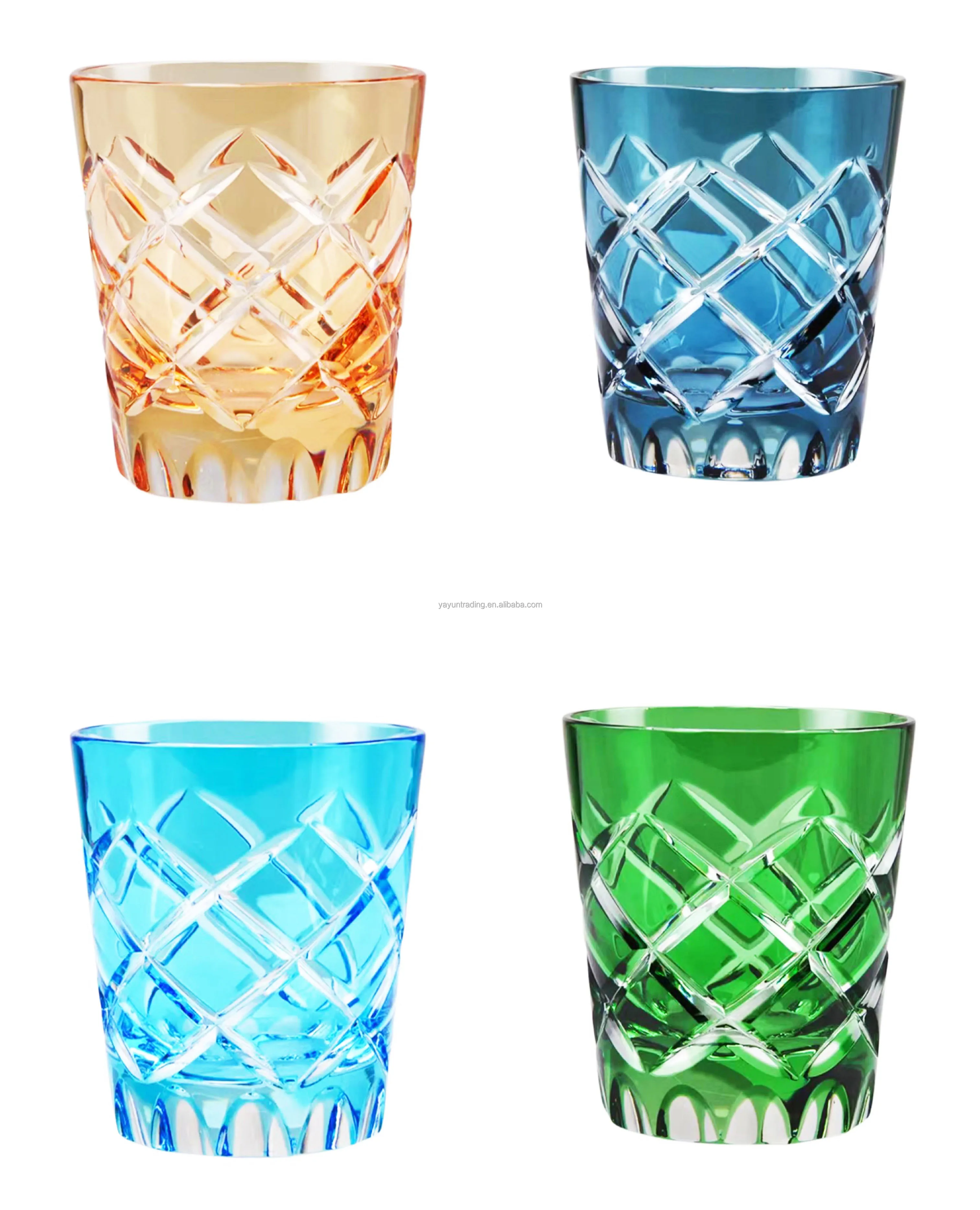 New Arrival Elegant Design Hand Embossed Cut to Clear Whiskey Wine Stemless Glass Tumbler