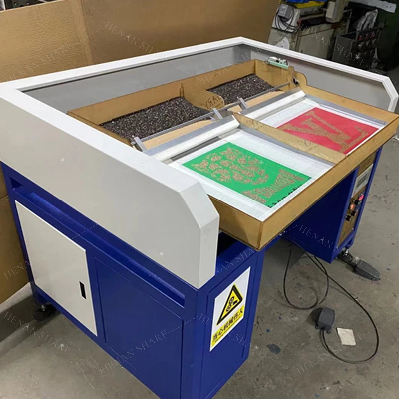 automatic rhinestone shaking brushing machine transfer hotfix rhinestones machine