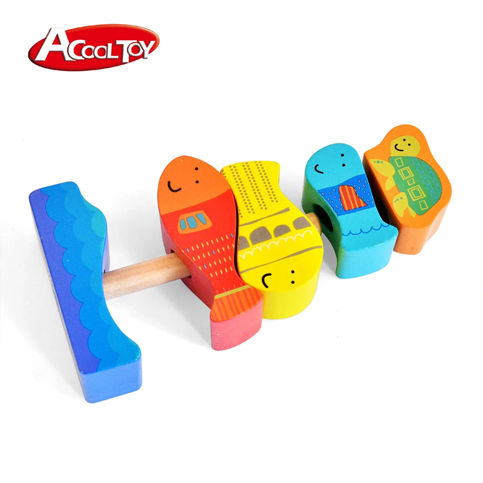 2024 Unisex Multilayer Cognitive Fish Stacker Toy Creative 3D Educational Wooden Game MDF Material Certified EN71
