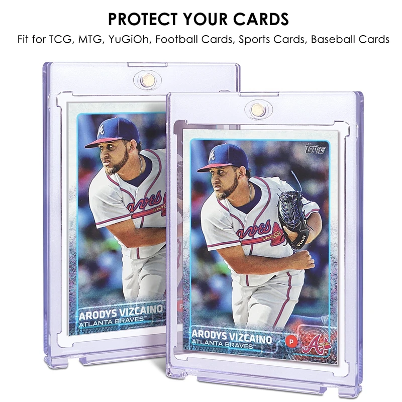 High Quality UV Protection 35 pt Baseball Card Holder Magnetic Top Loaders Acrylic Card Sleeves Magnetic Card Holder Case