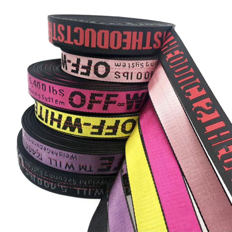 custom logo material image design Multi-Colored Woven jacquard hook rope 1.5 inch 38 mm cotton 100% nylon webbing ribbon Belts