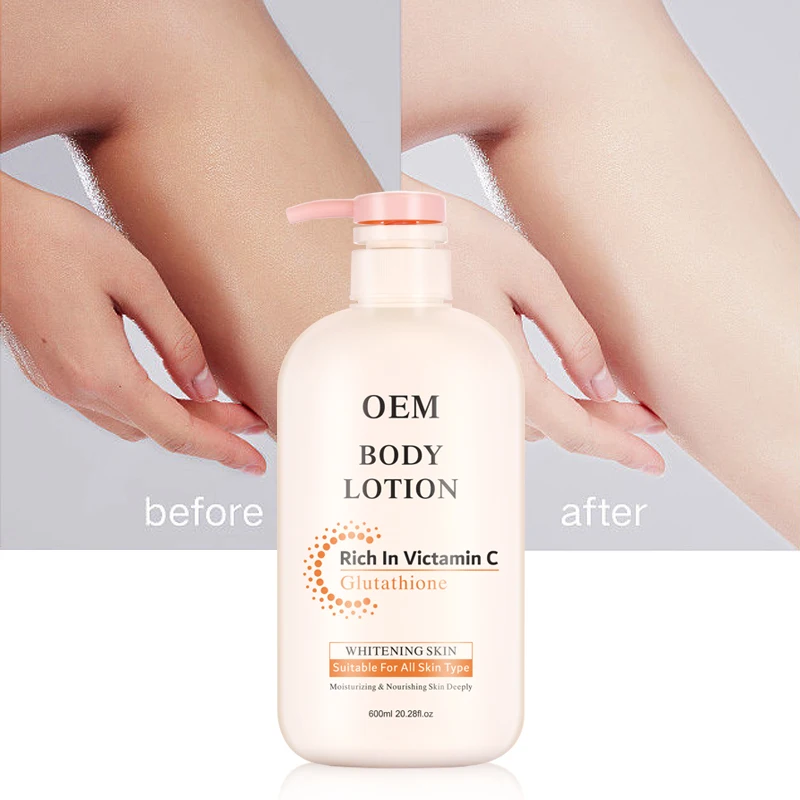 OEM Fully Effective Organic Vitamin E Lightening Skin Whitening Body Lotion Bleaching Cream For Dark Skin