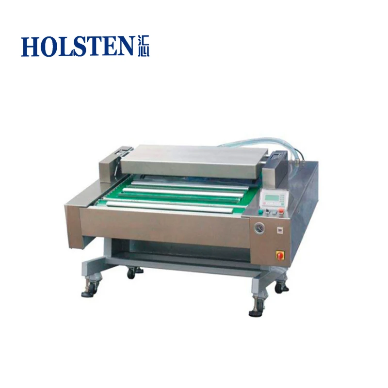 Automatic continuous vacuum sealing machine meat fish chicken conveyor belt vacuum packing machine for food