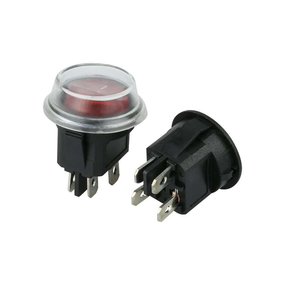 Одноразовый 10A 250VAC T85 автоматический выключатель синий светодиодный свет водонепроницаемый 4-контактный переключатель с подсветкой двойной полюс включения-выключения