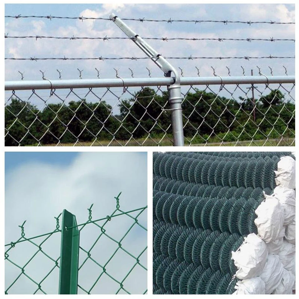 BOCN netting fence 9 Gauge Galvanized Wire 8ft Chain Link Fence Barbed Wire Extension Arms
