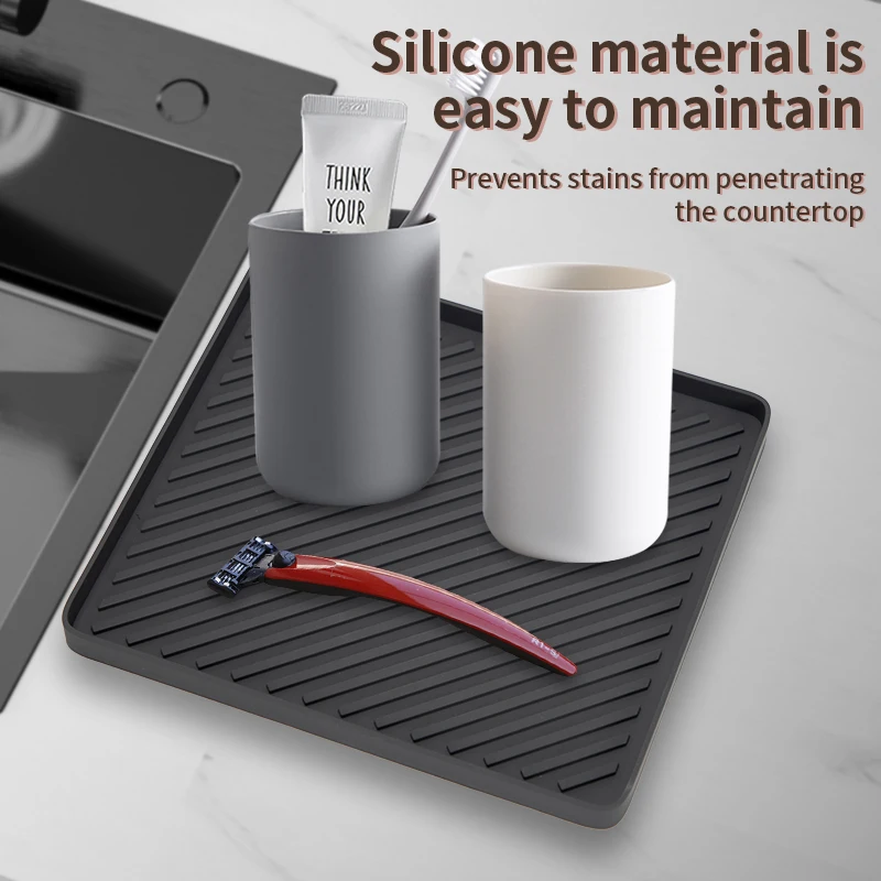 Термостойкий красочный кухонный большой нескользящий Силиконовый коврик для посуды быстросушительный