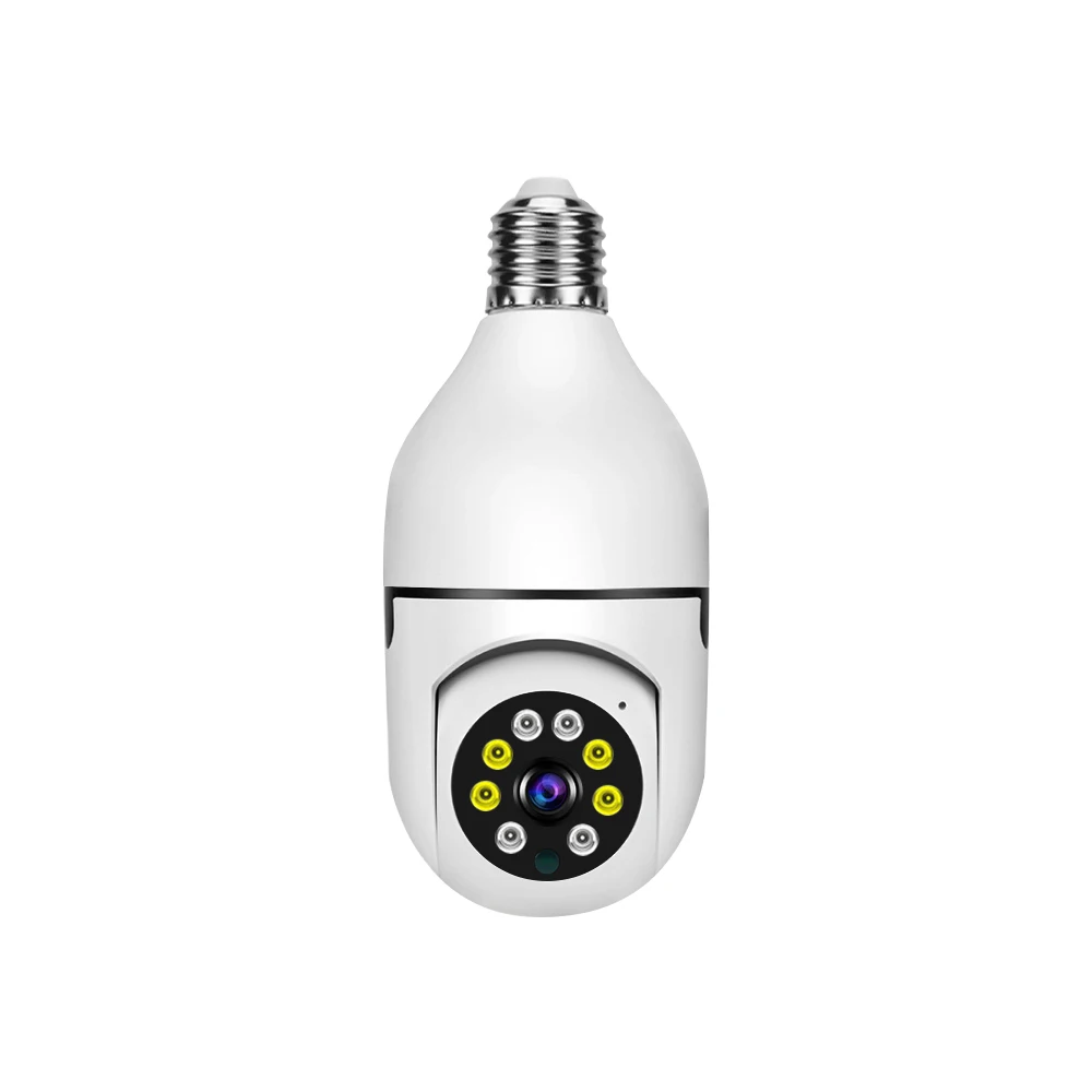 Factory Price 360 Rotate Auto Tracking Panoramic IP Camera 1MP/3MP Pan Tilt CCTV Wifi Security Smart Lamp E27 Bulb Indoor Camera
