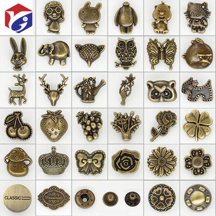 17mm Replacement Jeans Buttons Pants Metal Snap Denim Buttons Teapot Replacement Kit Suspender Animal Buttons with Rivets Snaps