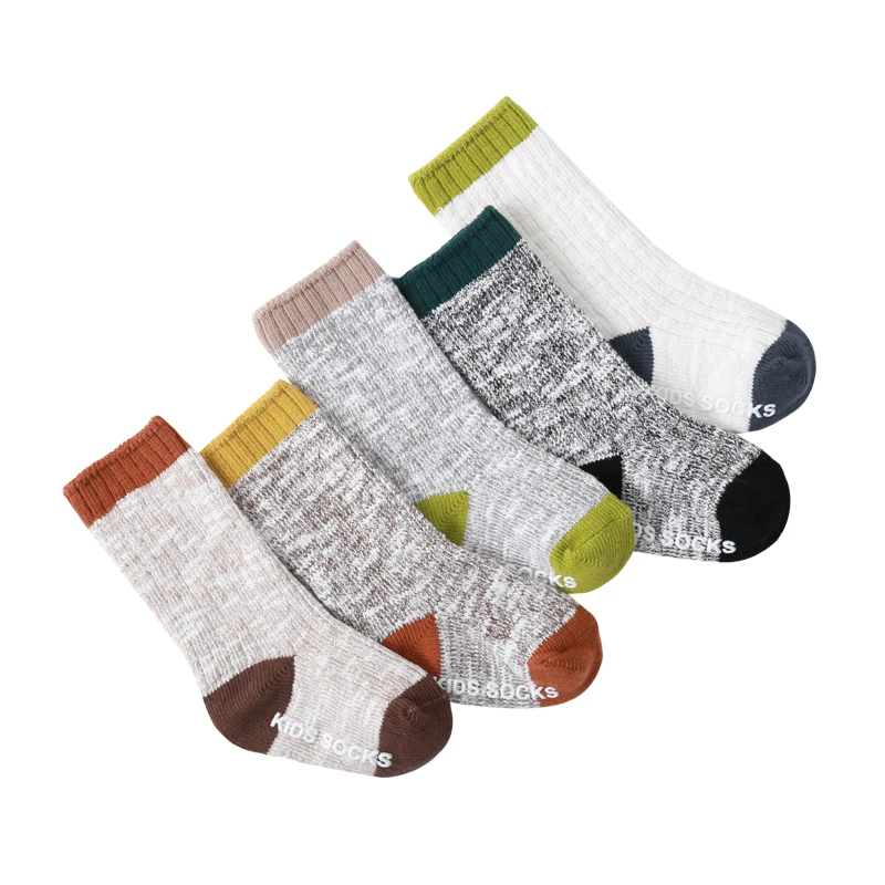 Bunchy Yarn Thick and Soft Winter Crew Socks for Children With Anti-slip OEM ODM
