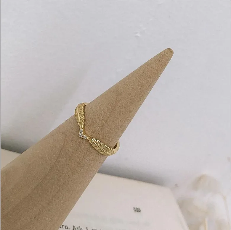ins style olive branch leaves anillos de compromiso 925 sterling silver 16k gold plated vine ring