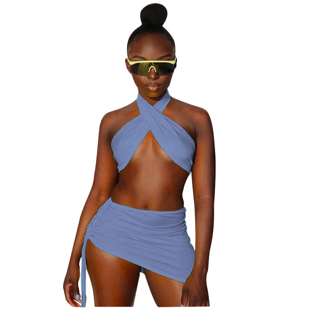 
8568 High Quality Wholesale Summer Fashion Rave Party Flashing Bra and skirt Sets Club Sexy Dress 