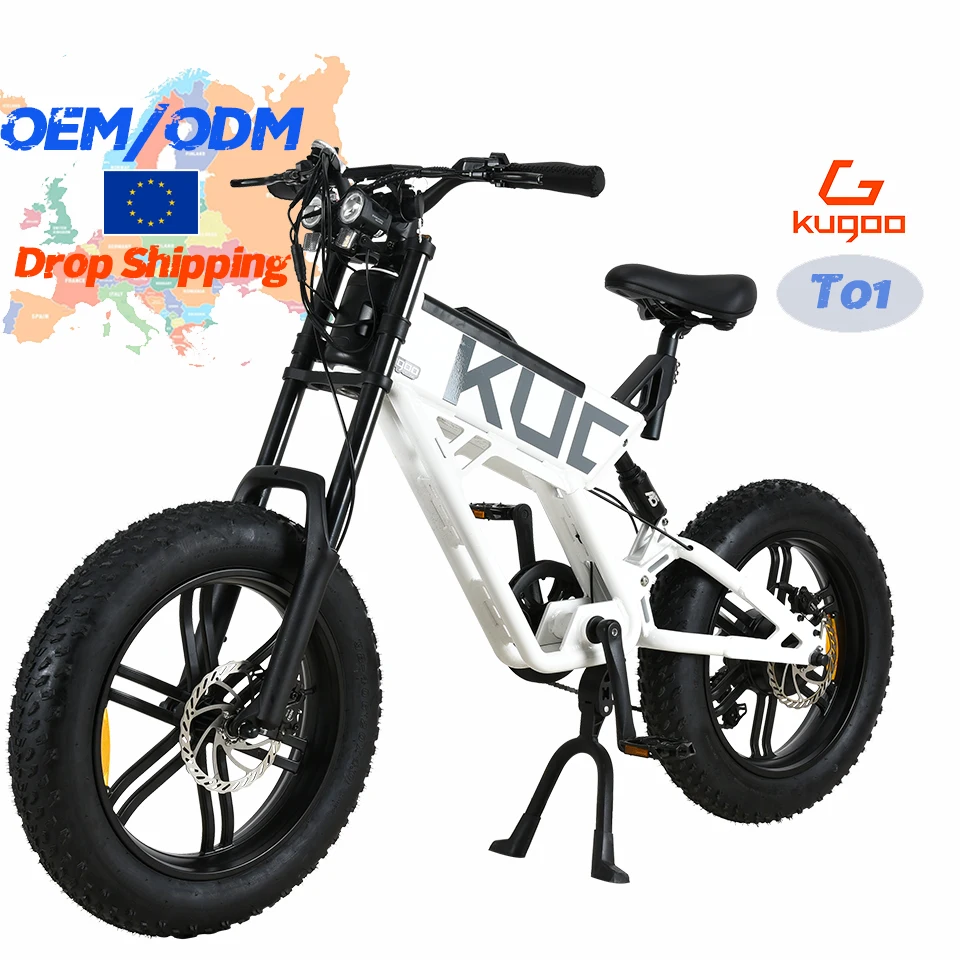 Индивидуальная Настройка Kugoo T01 20-дюймовый Электронный велосипед 48 В 750 Вт Задний дисковый тормоз Электрический горный 38 км/ч 7-скоростной