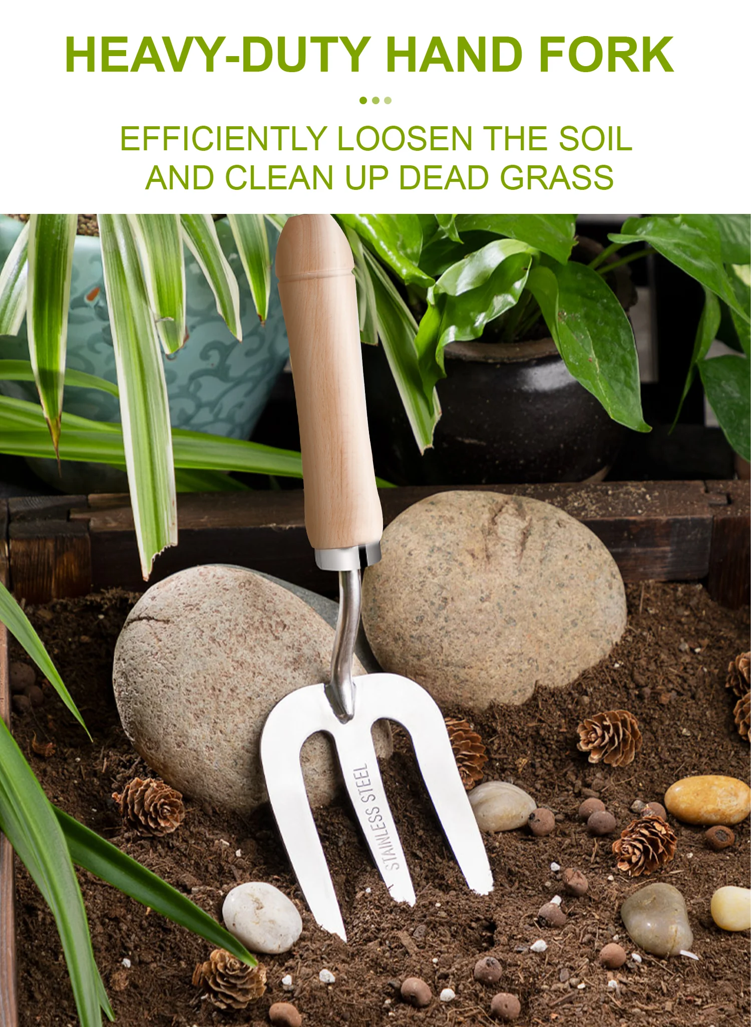 Gardening Hand Tools Professional Spade Shovel Rake 3 in 1 Home Use Garden Hand Tool Set