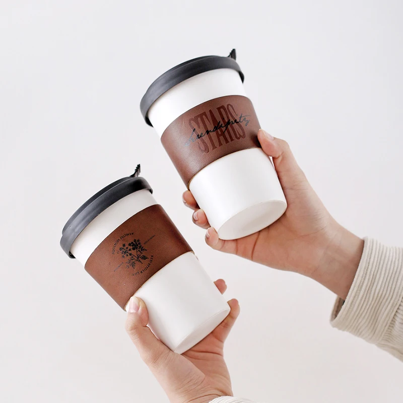 Seaygift custom 12oz/14oz Изолированная кружка для горячего чая с двойной стенкой портативная керамическая