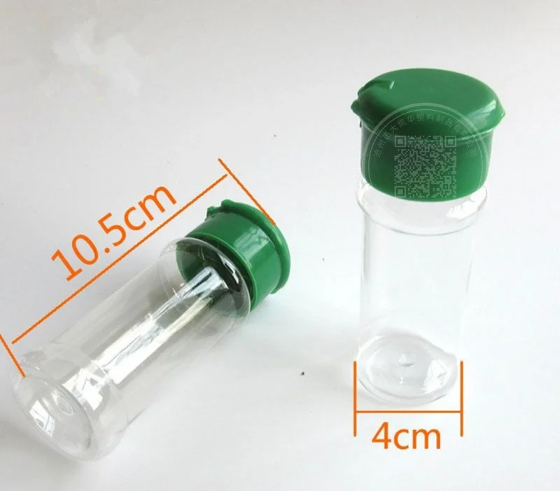 PET Plastic Salt and Pepper Spice Seasoning Bottle with Flip Lid