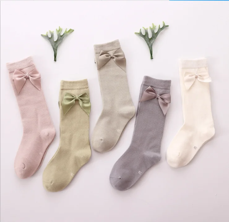 custom logo cotton student princess lovely pink bow baby girls socks