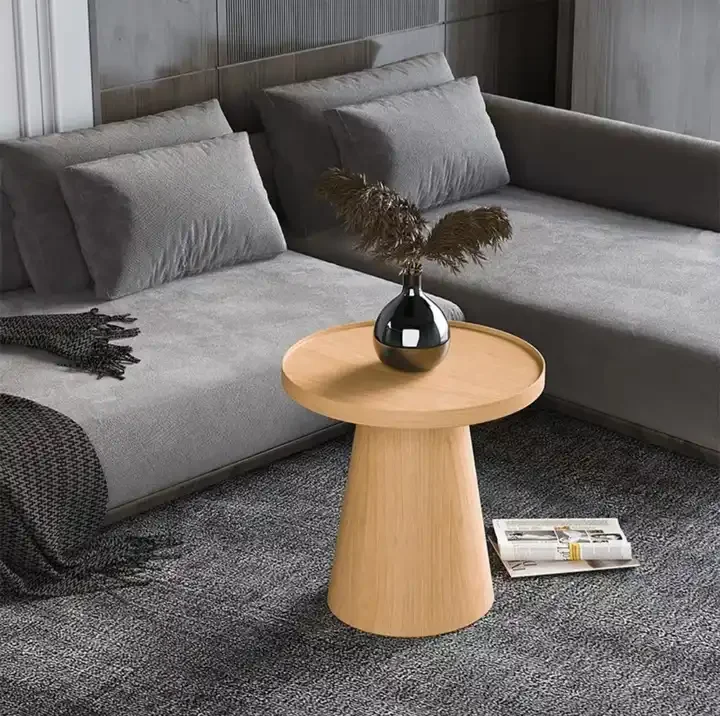 Hot sale Simple style round oak coffee table with beautiful wood grain pattern for living room or outdoor  in wholesale price