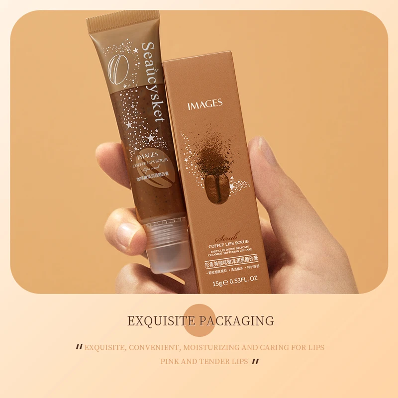 custom package OEM IMAGES coffee soften cutin lip scrub lip balm