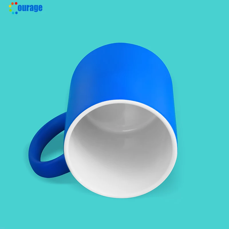 Factory price 11oz glossy fluorescent color sublimation coated ceramic mugs blanks coffee mug for sublimation printing