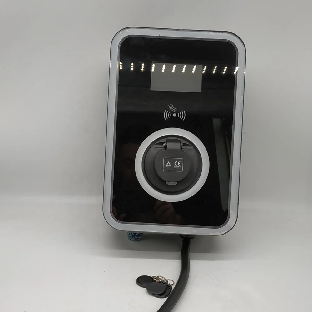 
11KW ev wall charger,400V 16A ev charging pile with type 2 socket,LCD screen and type B RCD,OEM 