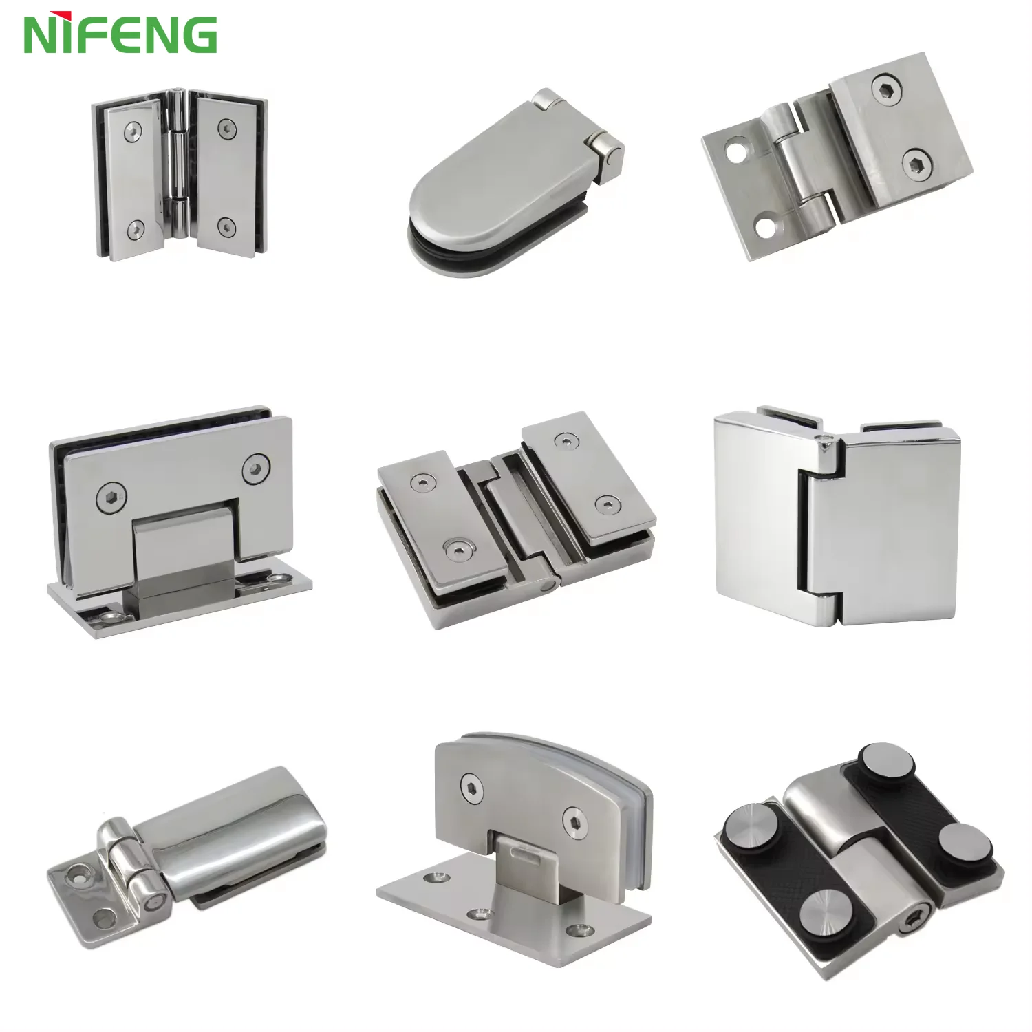 Black Polished Satin 180 Degree Frameless Sliding Stainless Steel Brass Glass To Glass Bathroom Hinge For Shower Door