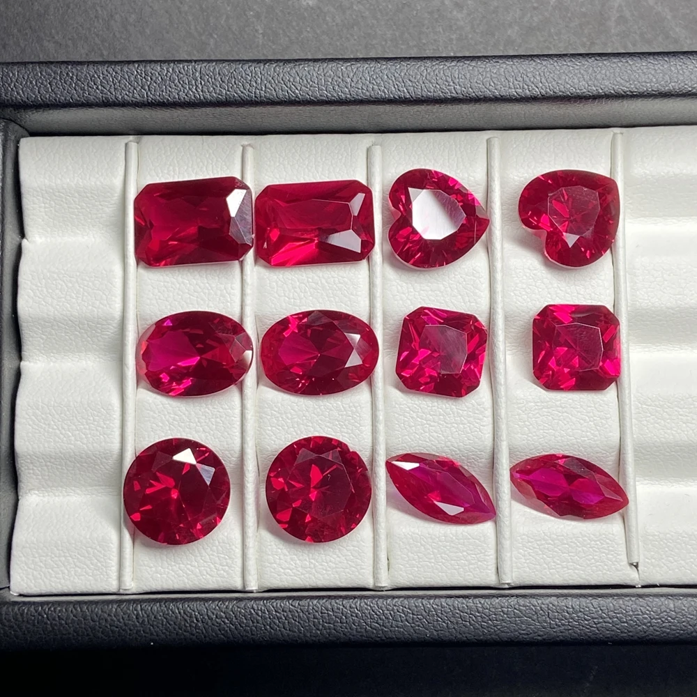 Red Corundum Stone Oval Cut 5# Corundum Ruby 4x6mm 13x18mm Gemstone Ruby Stone