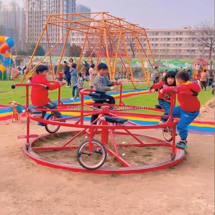 Rotating bicycle ride amusement park 6 seats ride bicycle unpowered